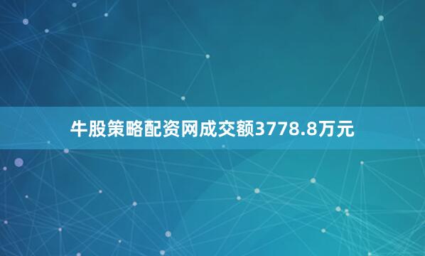 牛股策略配资网成交额3778.8万元